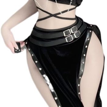 Women's  sexy high slit cheongsam underwear lace mesh velvet Chinese dress