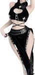 Women's  sexy high slit cheongsam underwear lace mesh velvet Chinese dress