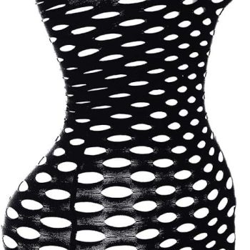 Sexy Womens Strapless Fishnet Lingerie Sleepwear Mini Dress Tube Chemise Bodysuit One Size