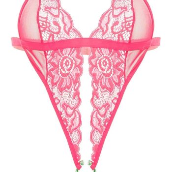 Women Deep V Lingerie Lace Teddy One Piece Babydoll Mini Bodysuit